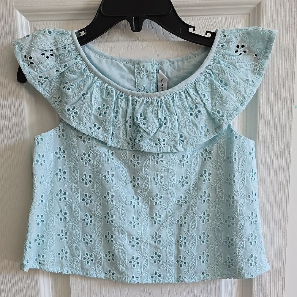 Janie and Jack Blue Ruffled Crop Blouse